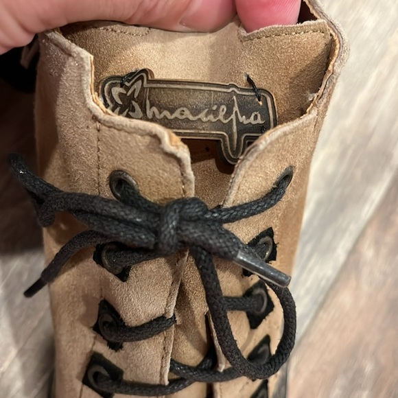 Maciejka Boho Tan/Gray Genuine Suede Leather Lace Up Chukka Ankle Boots NEW Sz 9 - Picture 5 of 14